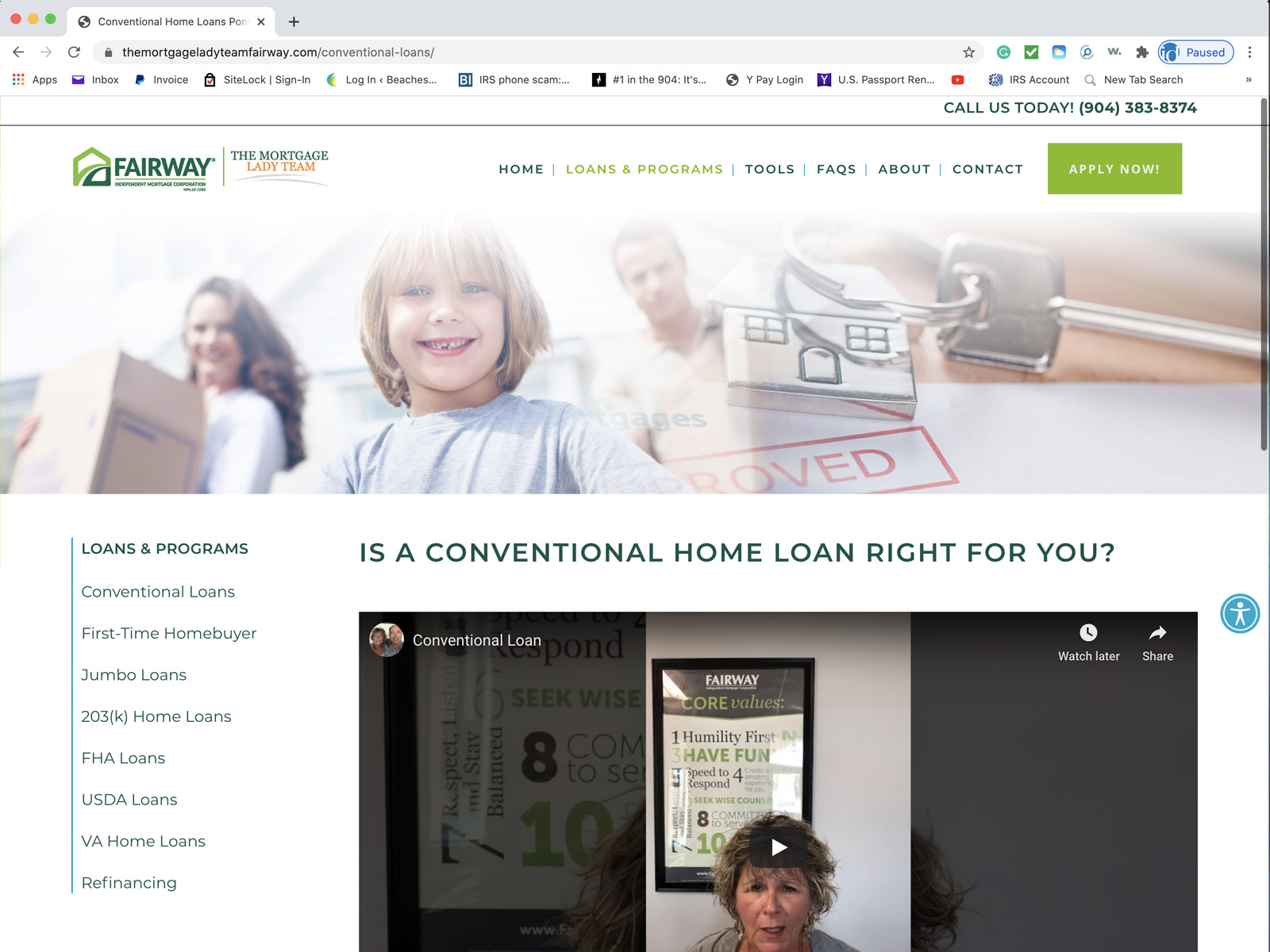 The Mortgage Lady Team Fairway website